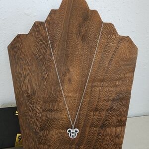 NWT Disney 925 Mickey Mouse Sterling Silver Initial Pendant Necklace Letter H